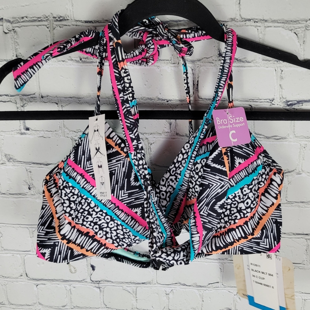 COCO RAVE | Simone halter underwire bra wrap bikini swim bathing suit top
